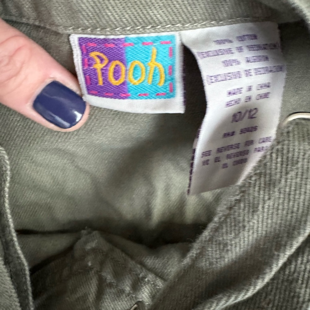Winnie The Pooh Vintage Green Kids Overalls Size 10/12 - Picture 10 of 12